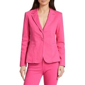 Alice + Olivia 'Macey' Stretch-Denim Blazer Jacket, Candy Pink - Size 0